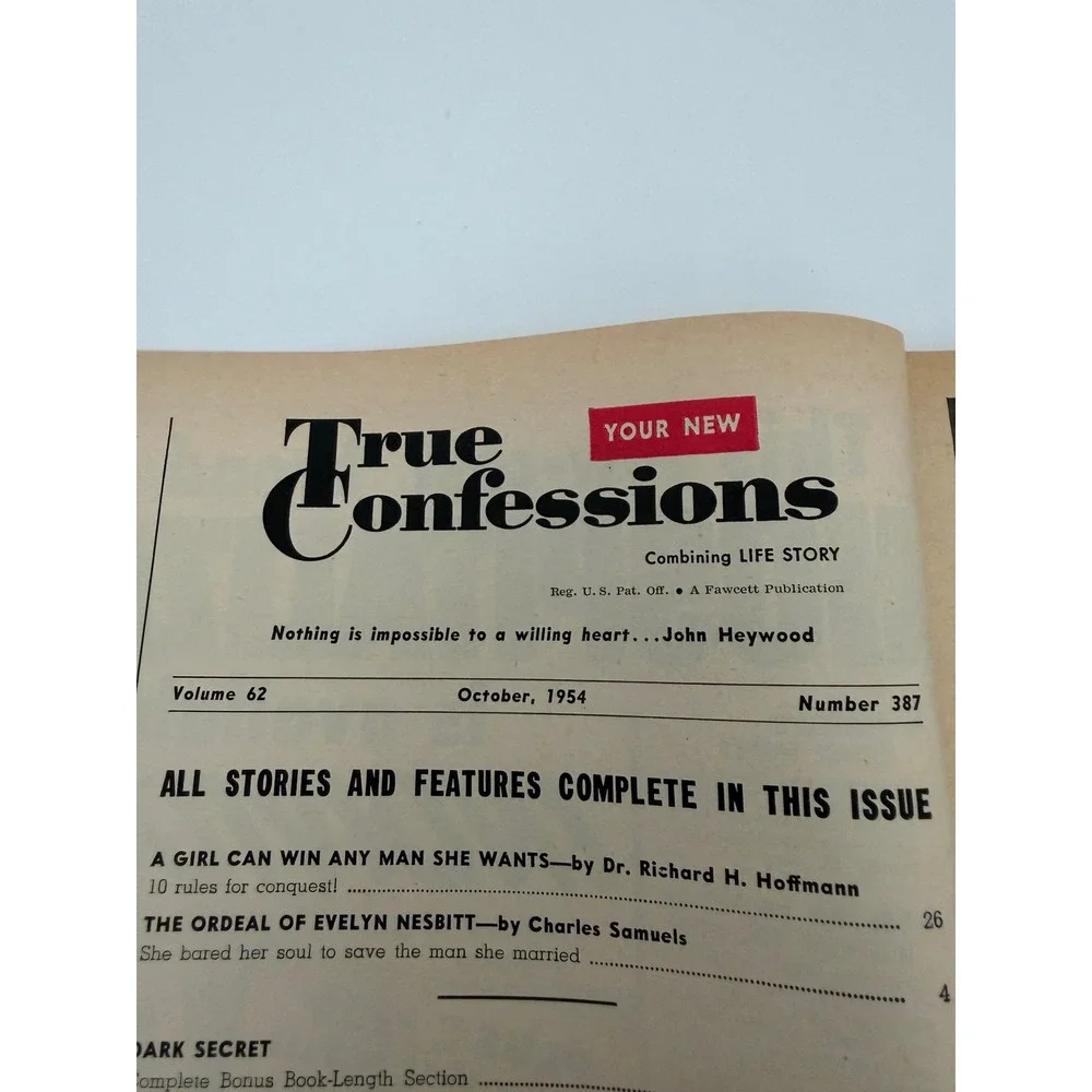 True Confessions Magazine vintage october